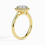 Prairie Solitaire Halo Cushion Ring-Dileti
