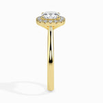 Prairie Solitaire Halo Cushion Ring-Dileti