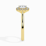 Prairie Solitaire Halo Cushion Ring-Dileti
