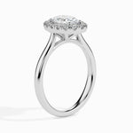 Florence Solitaire Halo Oval Ring-Dileti