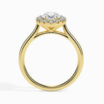 Florence Solitaire Halo Oval Ring-Dileti