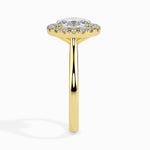 Florence Solitaire Halo Oval Ring-Dileti