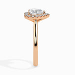 Paloma Solitaire Halo Heart Ring-Dileti