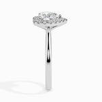 Paloma Solitaire Halo Heart Ring-Dileti