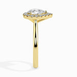 Monica Solitaire Halo Pear Ring-Dileti