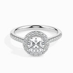 Janis Solitaire Halo Pave Round Setting-Dileti