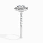 Janis Solitaire Halo Pave Round Ring-Dileti