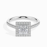 Jorja Solitaire Halo Pave Princess Setting-Dileti