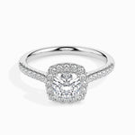 Nova Solitaire Halo Pave Cushion Setting-Dileti