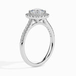 Nova Solitaire Halo Pave Cushion Setting-Dileti