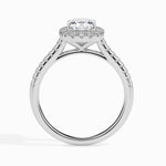 Nova Solitaire Halo Pave Cushion Ring-Dileti