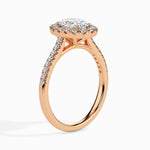 Dora Solitaire Halo Pave Oval Ring-Dileti