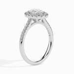 Dora Solitaire Halo Pave Oval Setting-Dileti