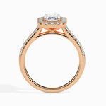 Paquita Solitaire Halo Pave Emerald Ring-Dileti