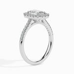 Paquita Solitaire Halo Pave Emerald Setting-Dileti