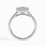 Paquita Solitaire Halo Pave Emerald Setting-Dileti