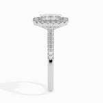 Paquita Solitaire Halo Pave Emerald Ring-Dileti