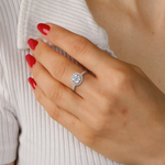 Sua Solitaire Halo Pave Asscher Ring-Dileti