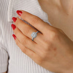 Sua Solitaire Halo Pave Asscher Ring-Dileti