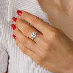 Sua Solitaire Halo Pave Asscher Ring-Dileti