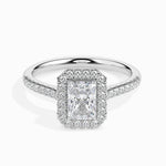 Maud Solitaire Halo Pave Radiant Setting-Dileti