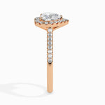 Olbia Solitaire Halo Pave Heart Ring-Dileti