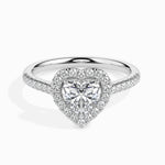 Olbia Solitaire Halo Pave Heart Setting-Dileti