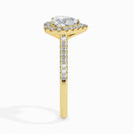 Olbia Solitaire Halo Pave Heart Ring-Dileti