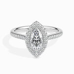 Pila Solitaire Halo Pave Marquise Setting-Dileti
