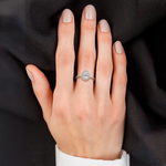 Dominique Solitaire Halo Pave Pear Ring-Dileti