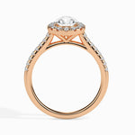 Dominique Solitaire Halo Pave Pear Ring-Dileti