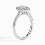 Dominique Solitaire Halo Pave Pear Ring-Dileti