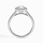 Dominique Solitaire Halo Pave Pear Ring-Dileti