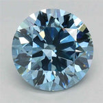 2.59ct Round Lab Grown Diamond (Colour Fancy Vivid Blue, Clarity VVS2, Cut ID, IGI Certified)