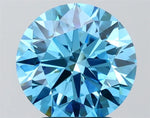 3.07ct Round Lab Grown Diamond (Colour Fancy Vivid Blue, Clarity VS1, Cut ID, IGI Certified)