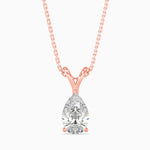 Fleur Solitaire Pear Pendant-Dileti