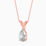 Fleur Solitaire Pear Pendant-Dileti