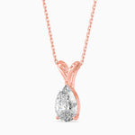 Fleur Solitaire Pear Pendant-Dileti