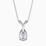 Fleur Solitaire Pear Pendant-Dileti
