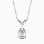 Fleur Solitaire Pear Pendant-Dileti