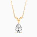 Fleur Solitaire Pear Pendant-Dileti