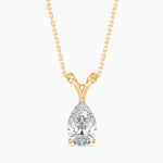 Fleur Solitaire Pear Pendant-Dileti