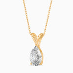 Fleur Solitaire Pear Pendant-Dileti