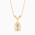 Fleur Solitaire Pear Pendant-Dileti
