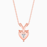 Rosa Solitaire Heart Pendant-Dileti