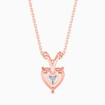 Rosa Solitaire Heart Pendant-Dileti