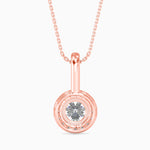 Antigua Solitaire Halo Round Pendant-Dileti