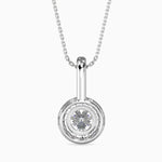 Antigua Solitaire Halo Round Pendant-Dileti