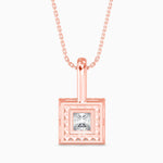 Vienna Solitaire Halo Princess Pendant-Dileti