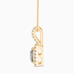 Vienna Solitaire Halo Princess Pendant-Dileti